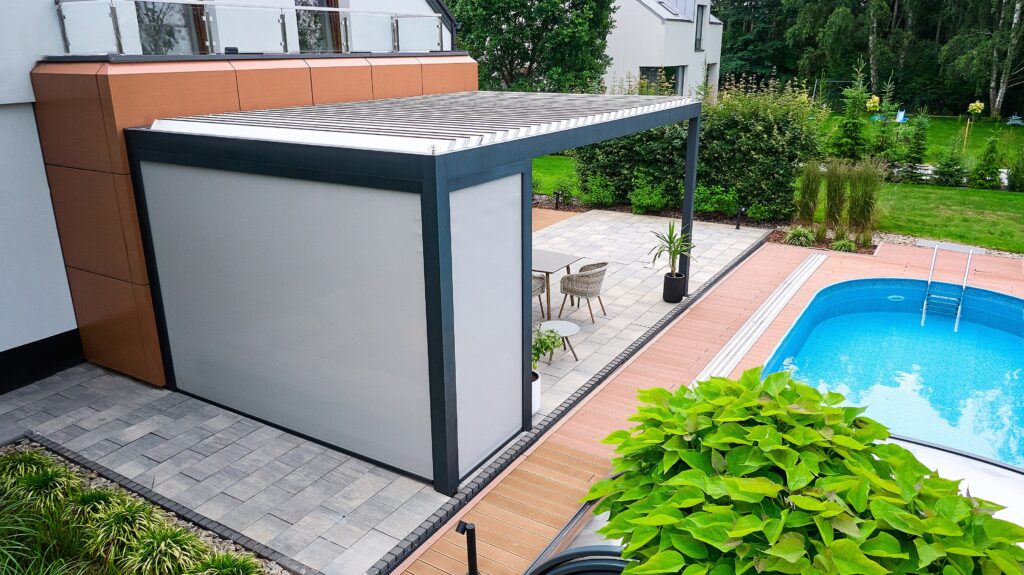 Pergola oldalfalakkal és kiegészítőkkel