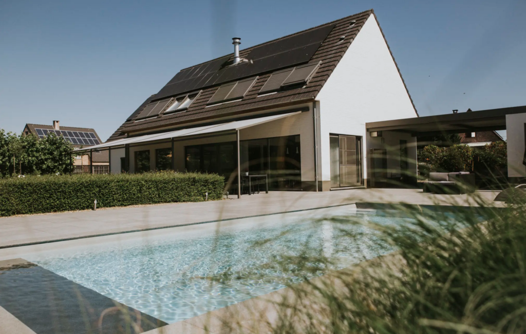 Textilfedésű pergola