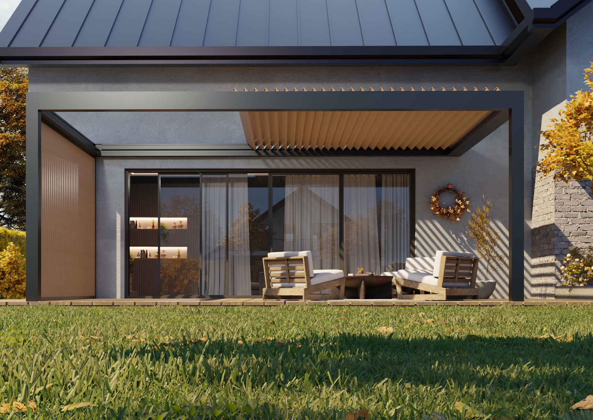 Pergola kerületi LED világítással